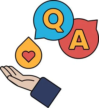 A hand is holding a heart and a question mark Stock Illustration