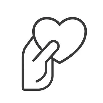 Hand holding a heart, icon, vector. Stock Illustration