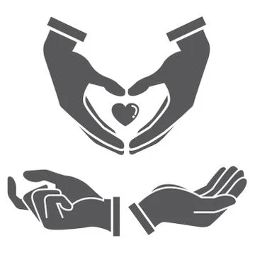 Hand holding heart Stock Illustration