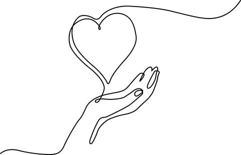 Hand holding heart shape Vector Stock Illustration