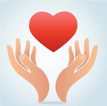 Hand holding the heart vector Stock Illustration