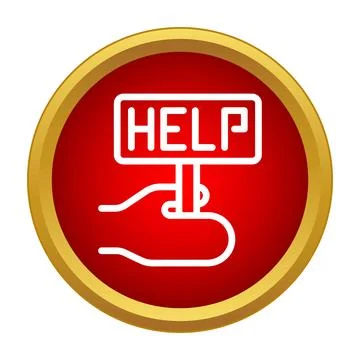 Hand holding help sign button symbol Stock Illustration