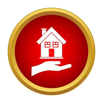 Hand holding house icon representing real estate protection Ilustración de archivo