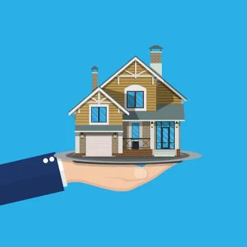 Hand holding house Stock-Illustration