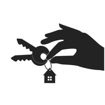 Hand holding house key. Vector illustration - Eps 10 Stock Illustration