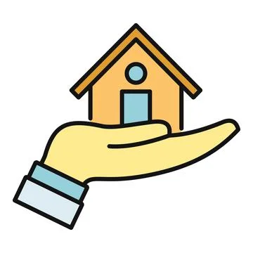 Hand holding house representing home protection and real estate Ilustración de archivo