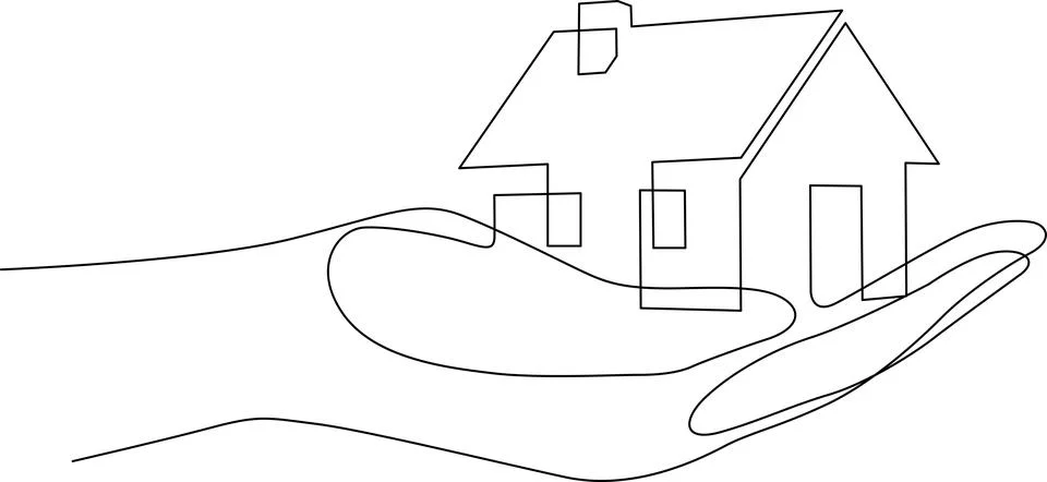 Hand holding a house Vector Stock-Illustration