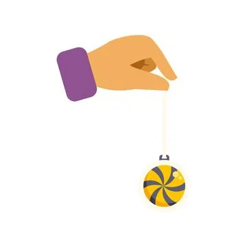 Hand holding hypnosis pendulum for therapy session Stock Illustration