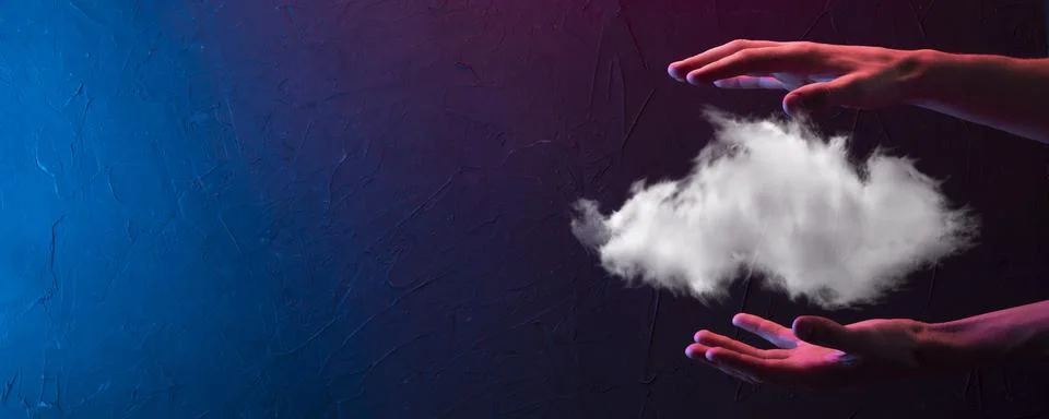 Hand holding icon cloud computing network and icon connection data informatio Stock Photos