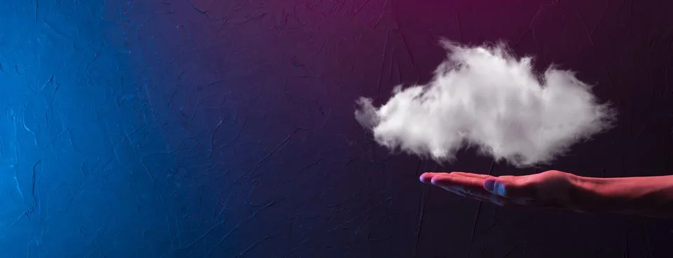 Hand holding icon cloud computing network and icon connection data informatio Stock Photos