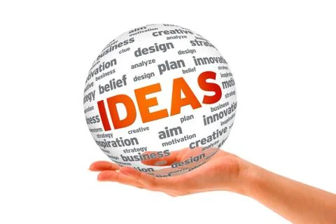 Hand holding a ideas 3d sphere Illustrazione stock