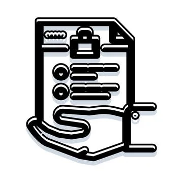 Hand holding job application document for interview Stock Illustration