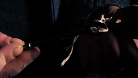 Hand holding a key in hand close up Video stock 286733325