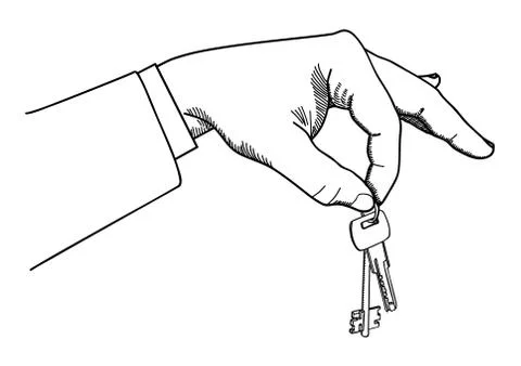 Hand Holding a Key Stock Illustration