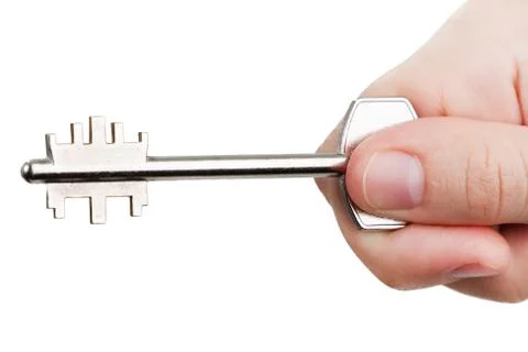 Hand holding key Stock Photos