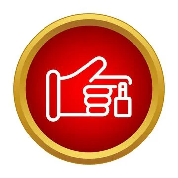 Hand holding key unlocking access control button Stock Illustration