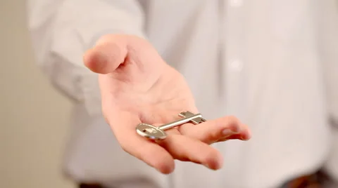 Hand holding keys Stock Footage 2001271
