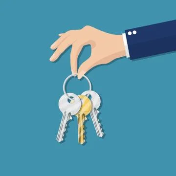 Hand holding keys Stock-Illustration
