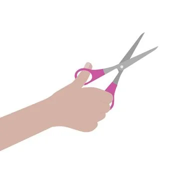 Hand Holding Kitchen Scissors Vector Illustration Stock Illustration