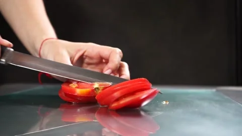 A hand holding a knife Stock Footage 133646525