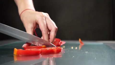 A hand holding a knife Stock Footage 133646557