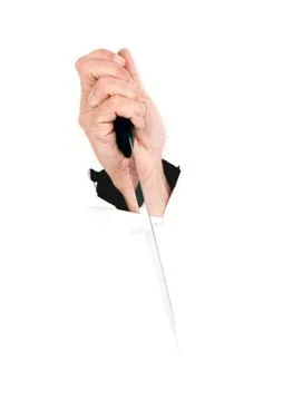 Hand holding a knife Stock Photos