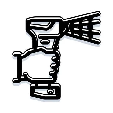 Hand holding laser scanning device icon Stock-Illustration