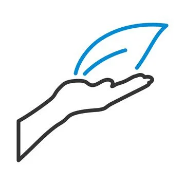 Hand Holding Leaf Icon Stock Illustration