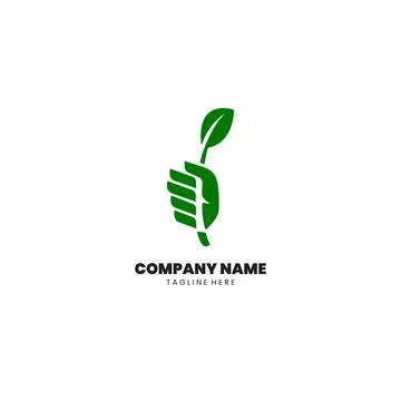 Hand holding leaf logo Design vector Stock-Illustration