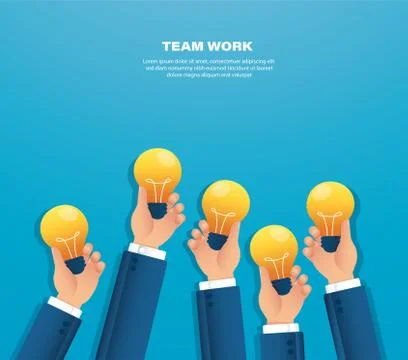 Hand holding light blub. creative concept Stock Illustration