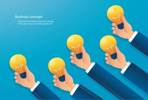 Hand holding light blub. creative concept Stock Illustration
