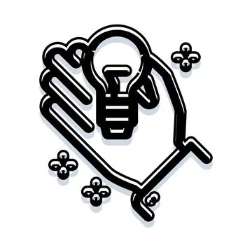 Hand holding light bulb representing idea generation イラスト素材