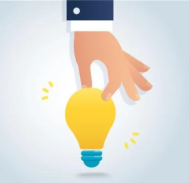 Hand holding a light bulb vector , illustration Stock Illustration