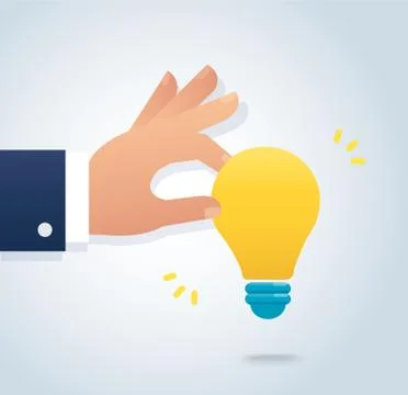 Hand holding a light bulb vector , illustration Stock Illustration