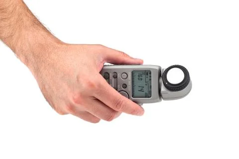 Hand holding a light meter Stock Photos
