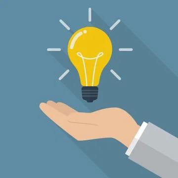 Hand holding lightbulb idea Stock Illustration