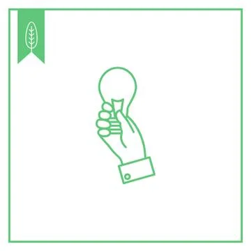 Hand holding lightbulb Stock Illustration