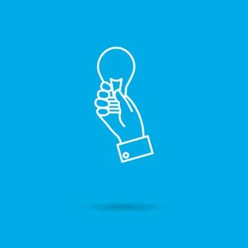 Hand holding lightbulb 스톡 일러스트