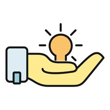 Hand holding lightbulb symbolizing new idea concept Stockillustratie