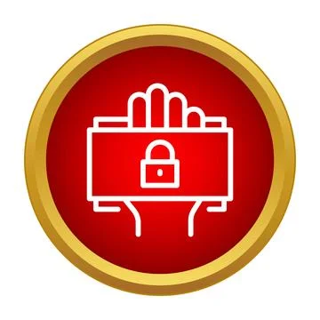 Hand holding locked digital file security concept Stock Illustration