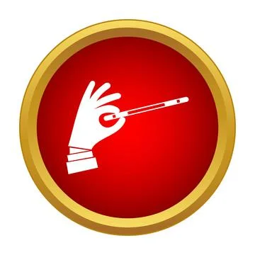 Hand holding magic wand making a trick Stock Illustration