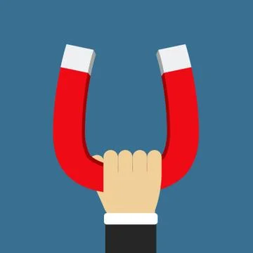 Hand Holding Magnet Stock Illustration