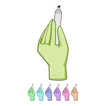 Hand holding marker pen for highlighting information Stock Illustration