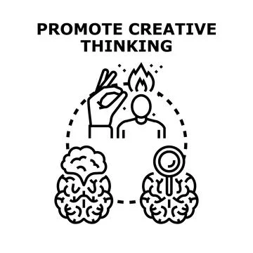 Hand holding a match igniting a person's head, finding inspiration, with two  Stock Illustration