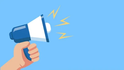 Hand Holding Megaphone Animation Stock Footage 323994957