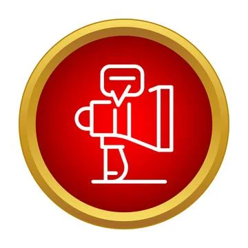 Hand holding megaphone announcing message with speech bubble Stock Illustration