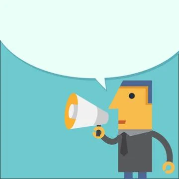 Hand holding megaphone with bubble speech Stock Illustration