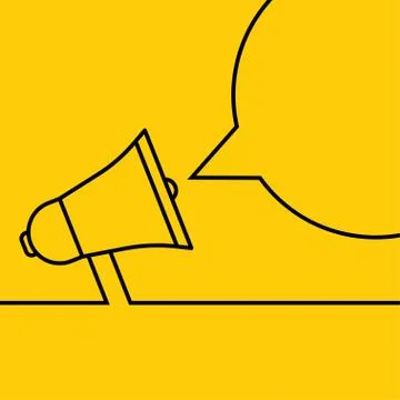 Hand holding megaphone with bubble speech Stock Illustration