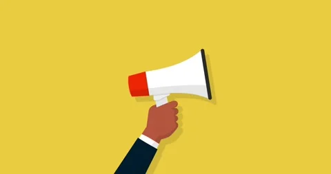 Hand holding a megaphone Stock Footage 143783245