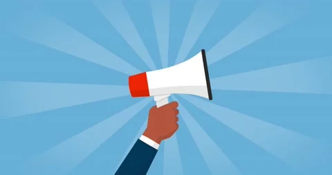 Hand holding a megaphone Stock Footage 143783266